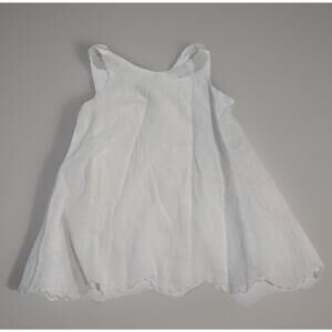 Vintage antique slip dress baby handmade french metis linen batiste White Ivory